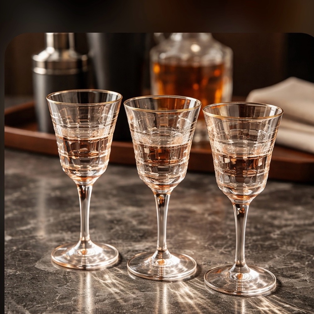 Elegant Pink Depression Wine Glass (3)s - Pink